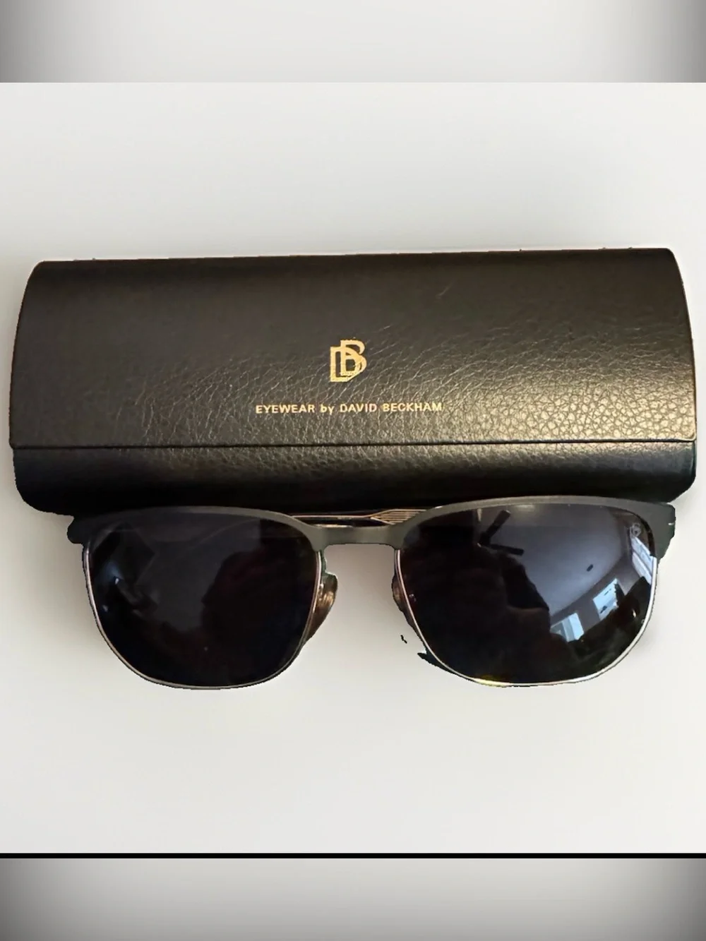 David Beckham DB1131S 0146 90 Matte Black Gold Soft Square Sunglasses Flex Hinge